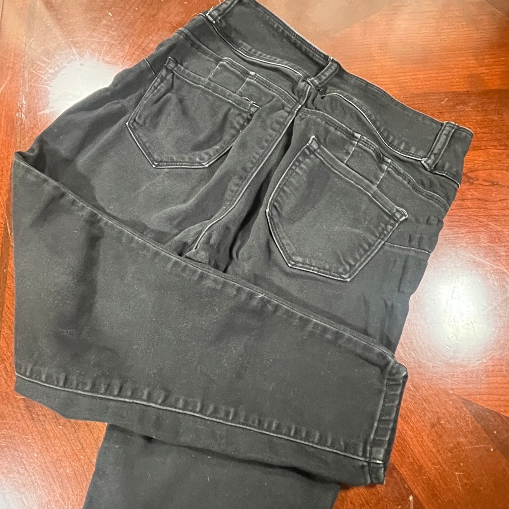 Blue Savvy Womens High Rise Skinny Jeans Black Multi Button Fly Size 11/30 GUC